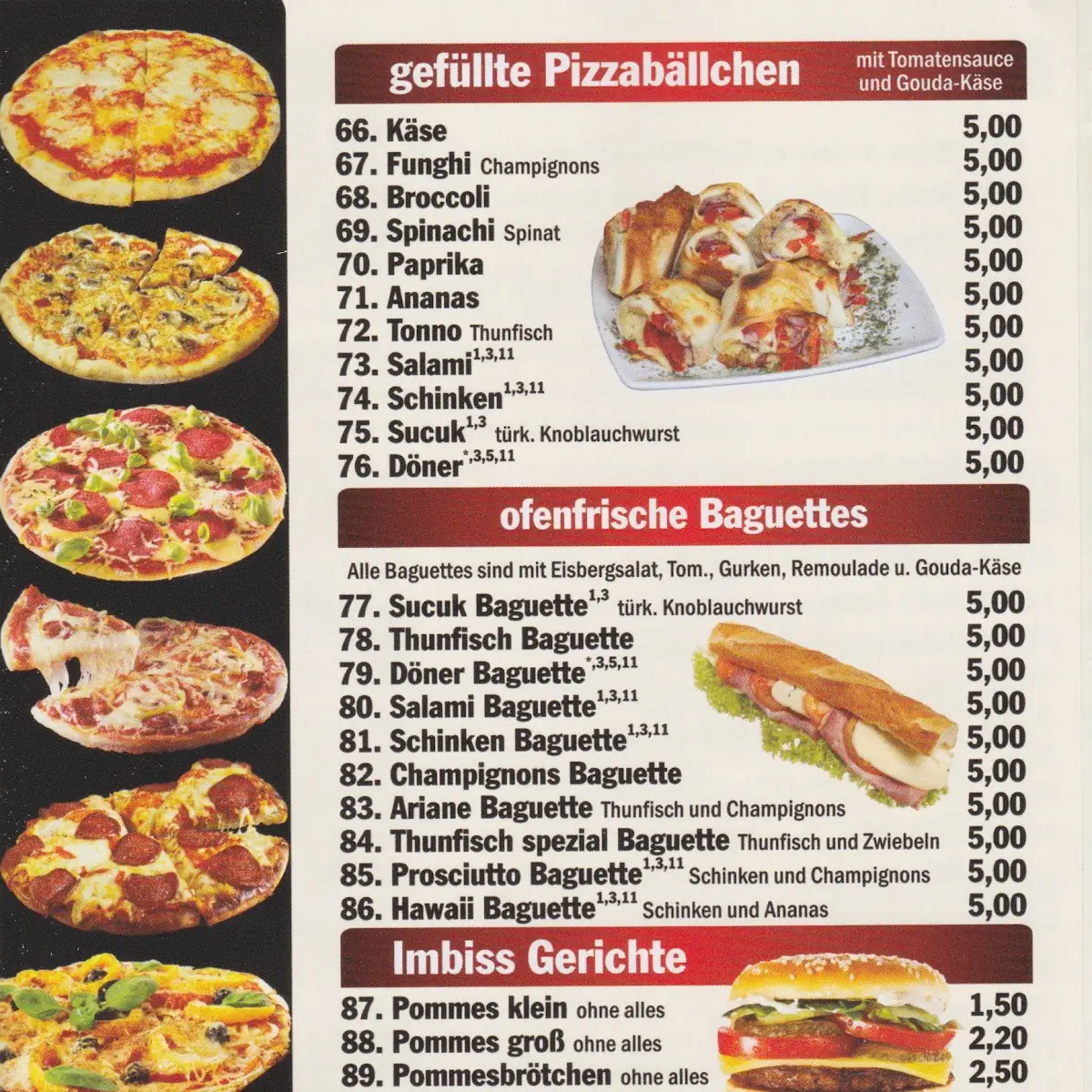 Speisekarte, Kebap Haus Boele