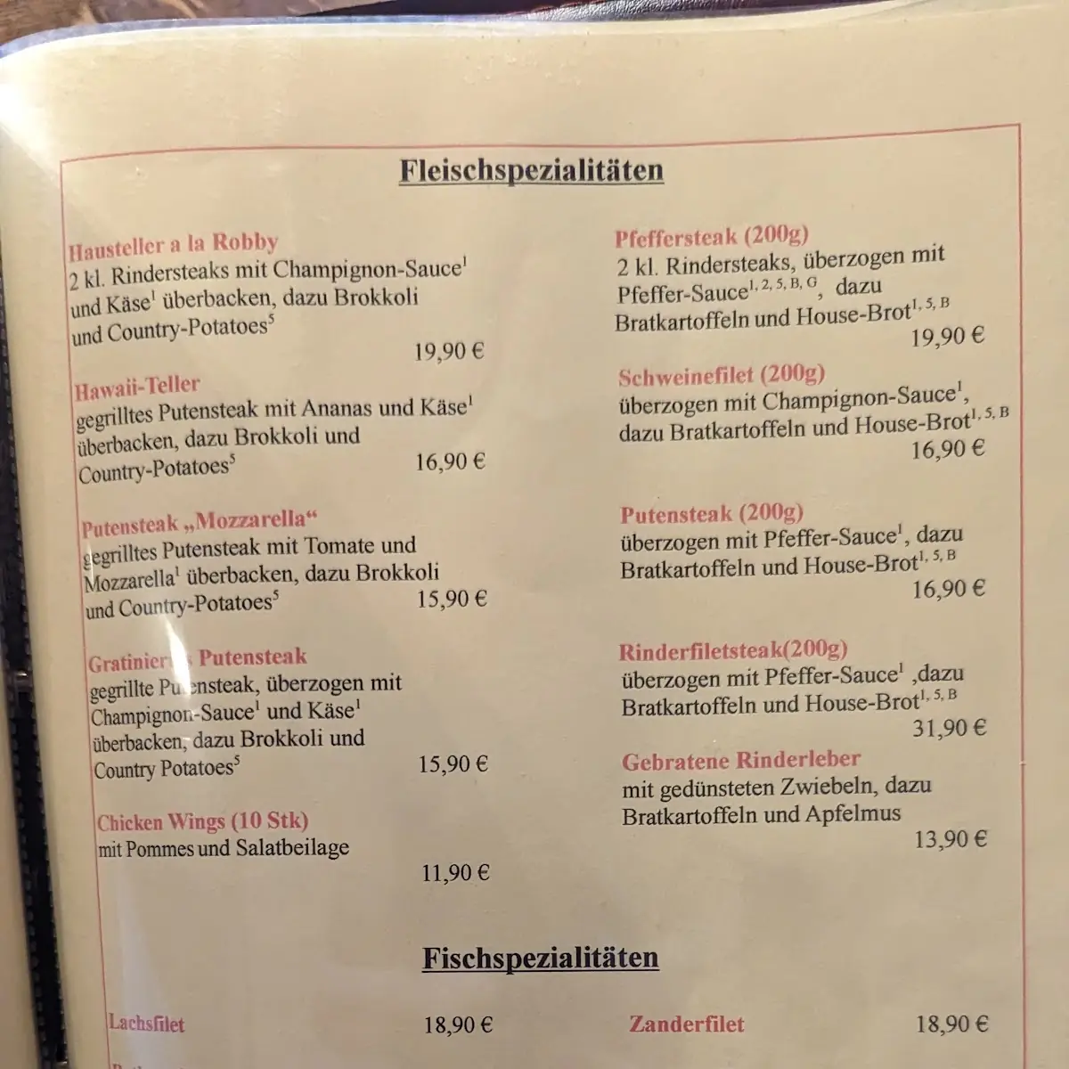 Speisekarte photo 1