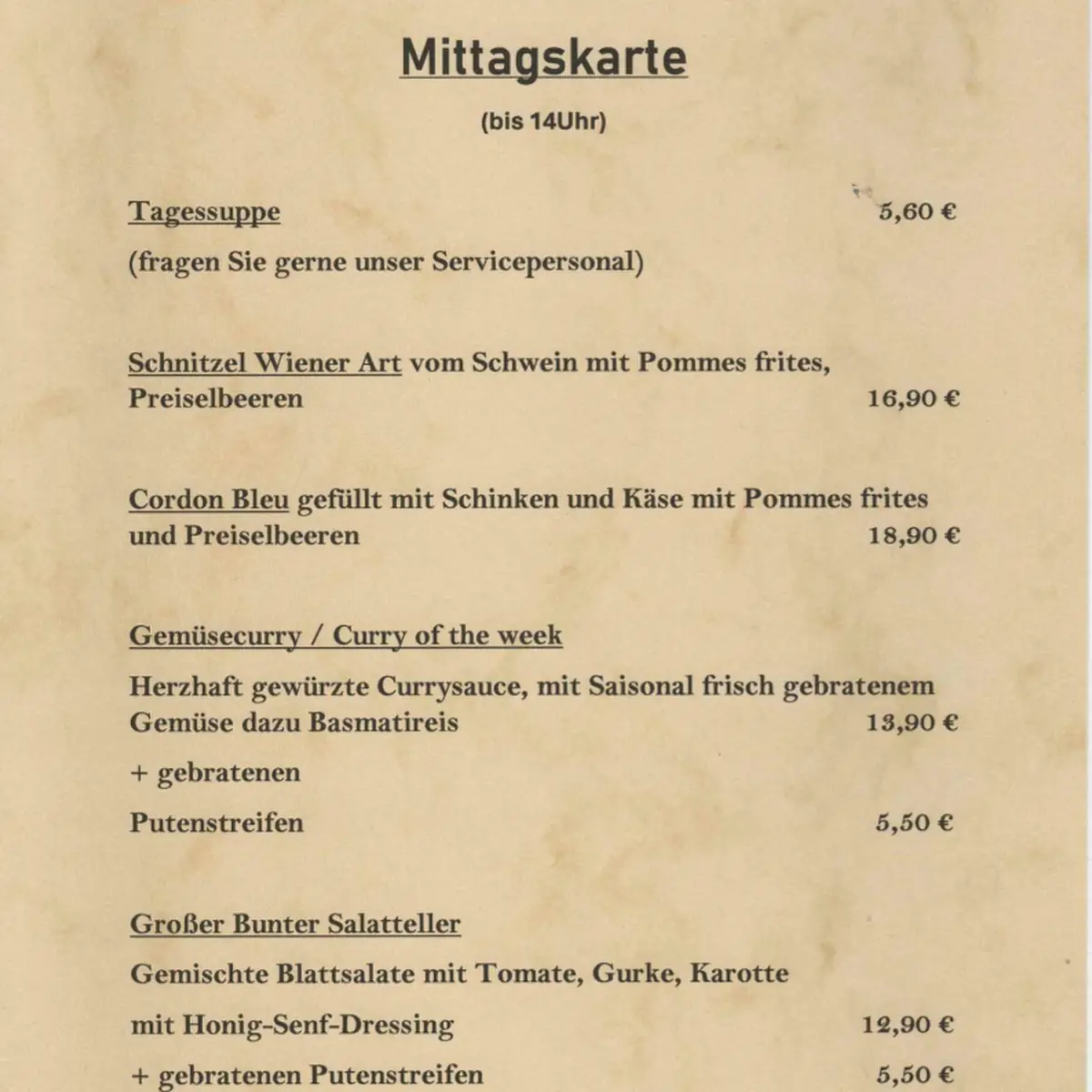Speisekarte photo 3