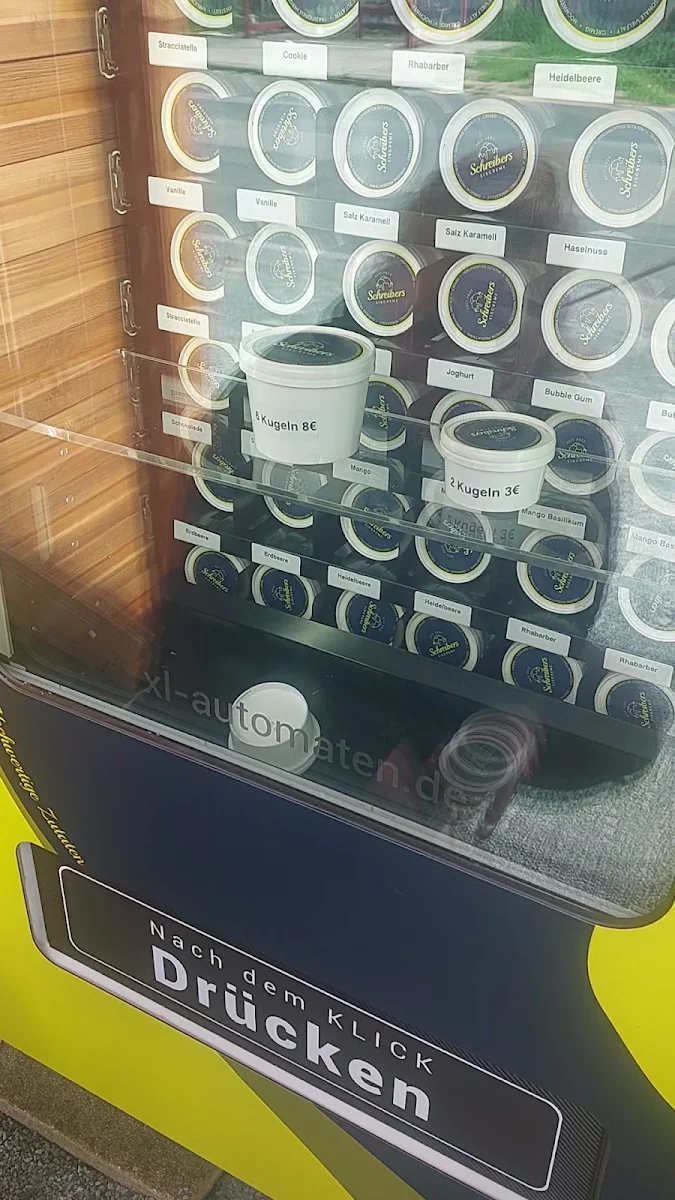 Speisekarte, Schreibers Eis, Eisautomat