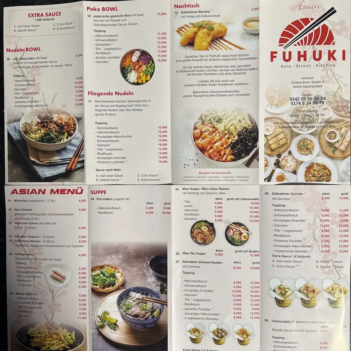 Speisekarte, FUHUKI Asia Street Kitchen