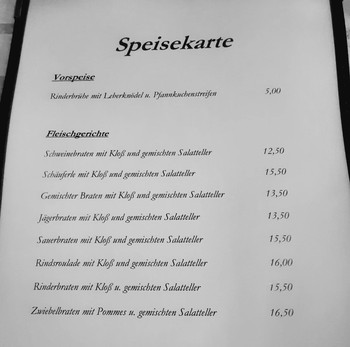 Speisekarte photo 1