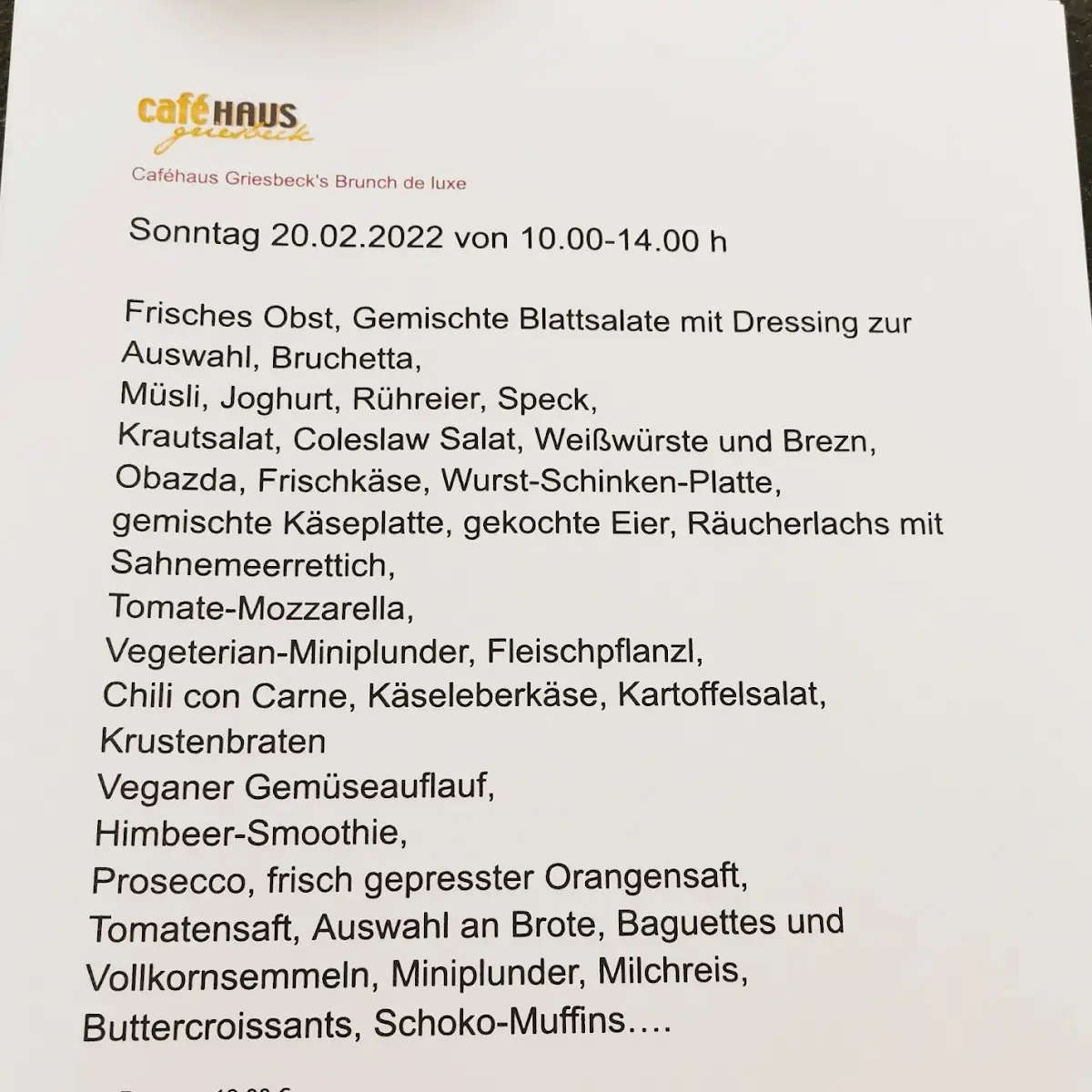 Speisekarte photo 2