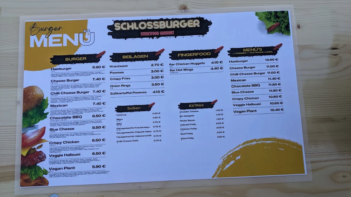 Speisekarte, Schlossburger