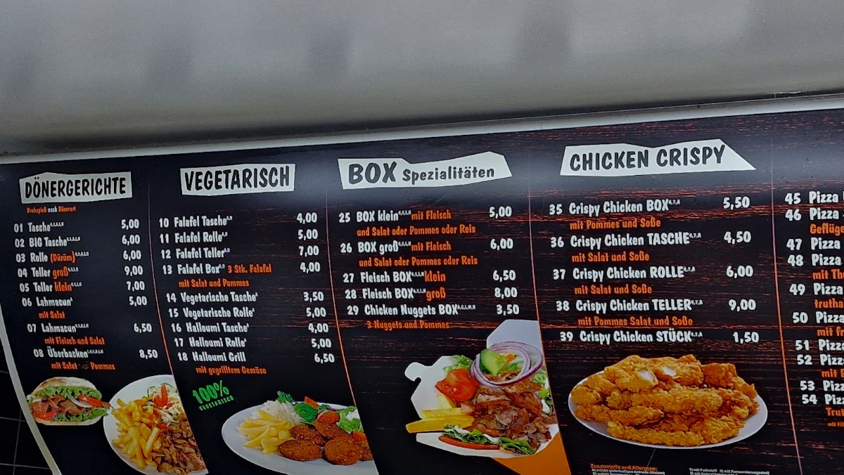 Speisekarte, Lany Imbiss