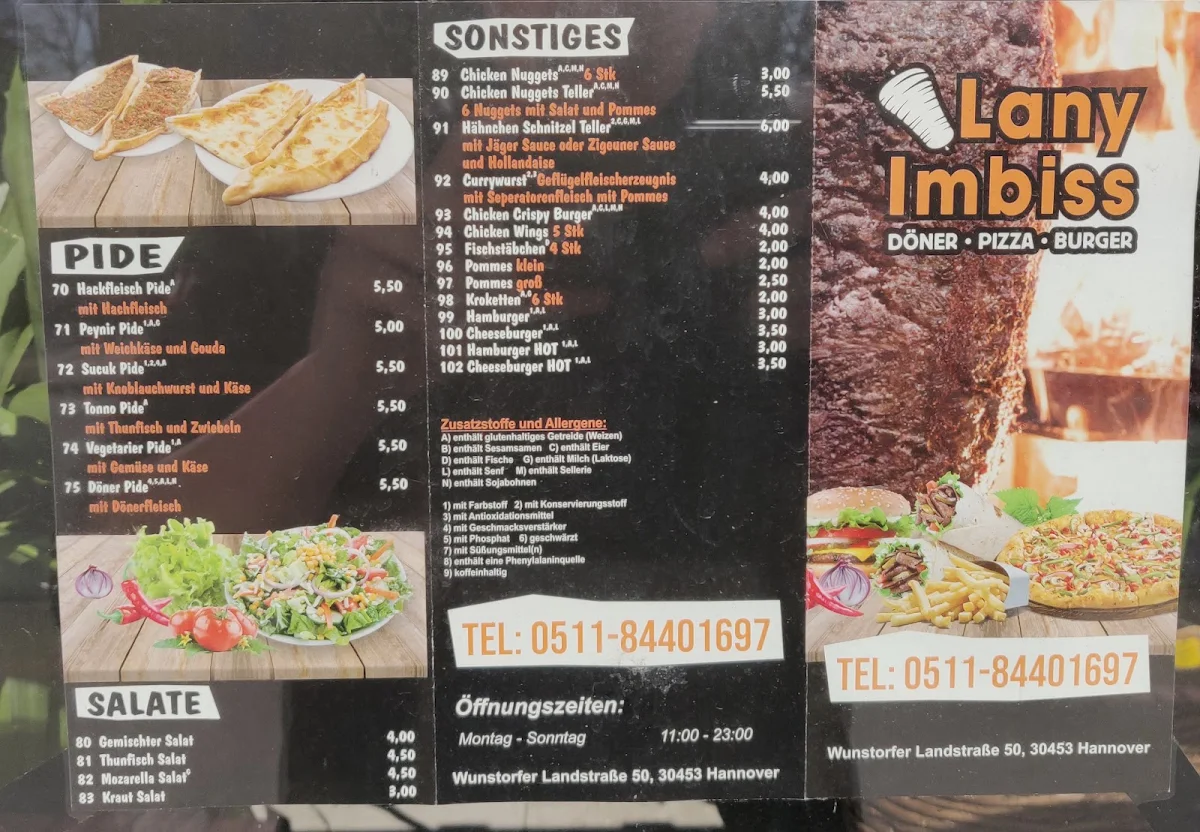 Speisekarte, Lany Imbiss
