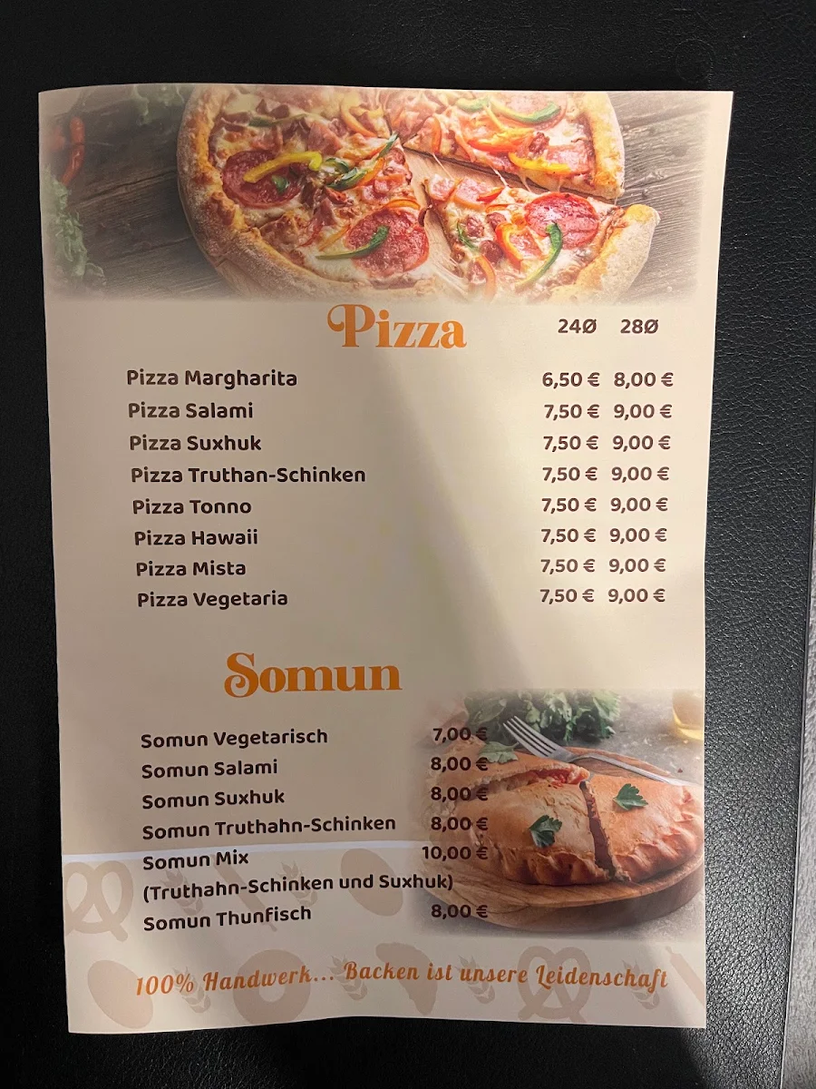 Speisekarte, Balkan Bäckerei BB