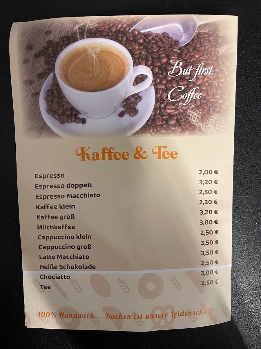 Speisekarte, Balkan Bäckerei BB