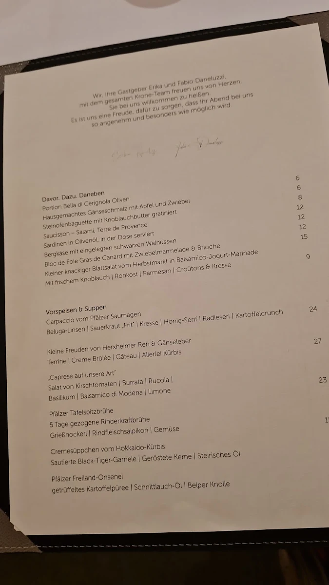 Speisekarte photo 1