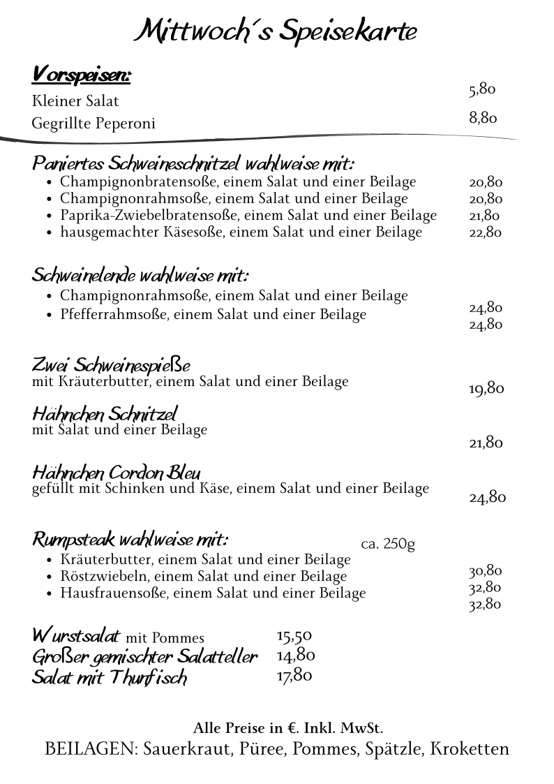 Speisekarte photo 3