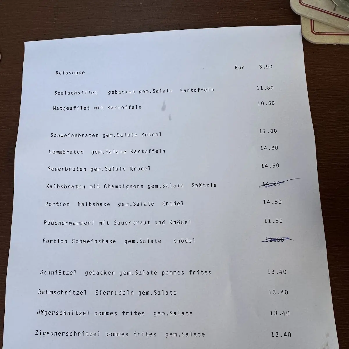 Speisekarte photo 2