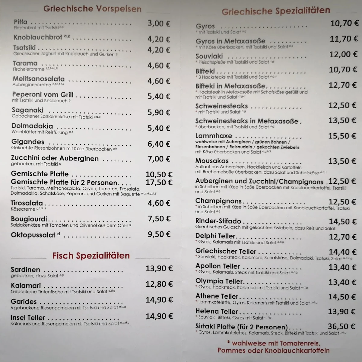 Speisekarte photo 2