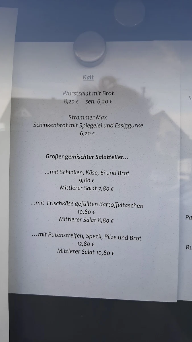 Speisekarte, Gasthaus zur Rose