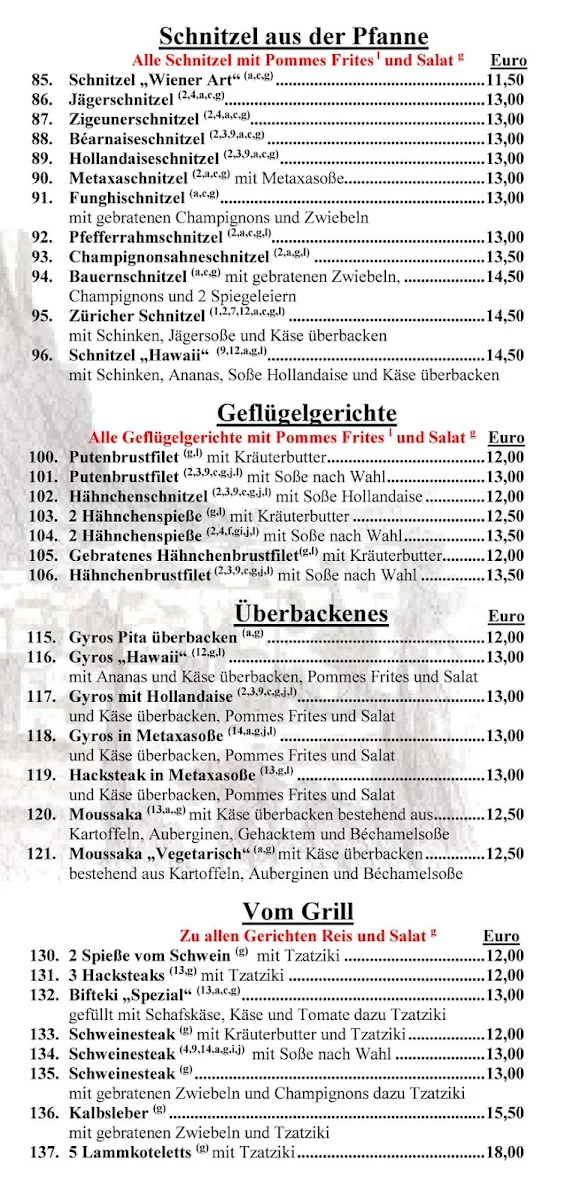 Speisekarte, Dimi's Grill II
