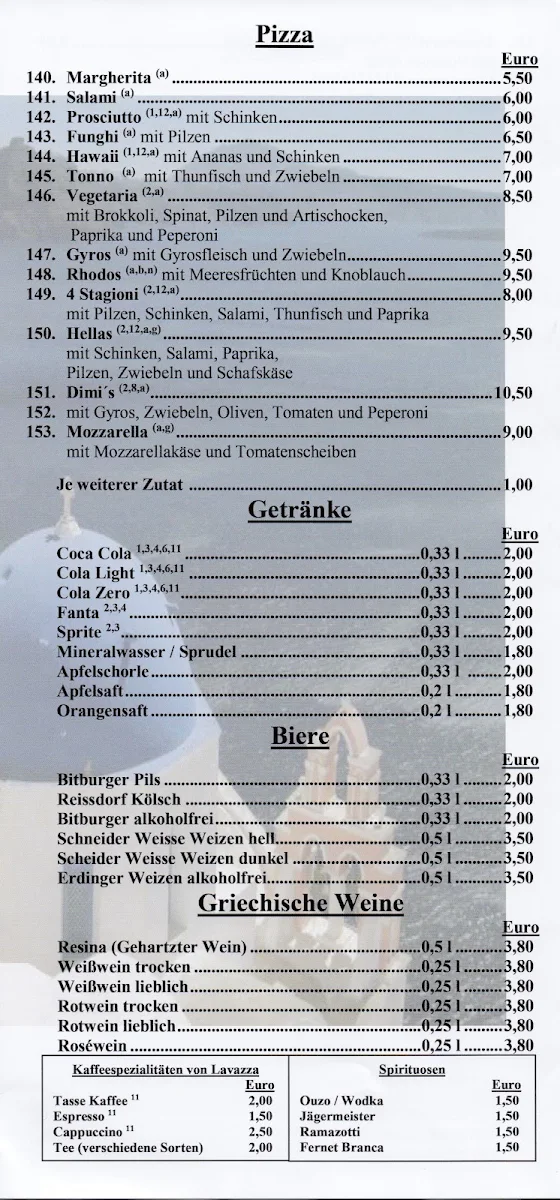 Speisekarte, Dimi's Grill II
