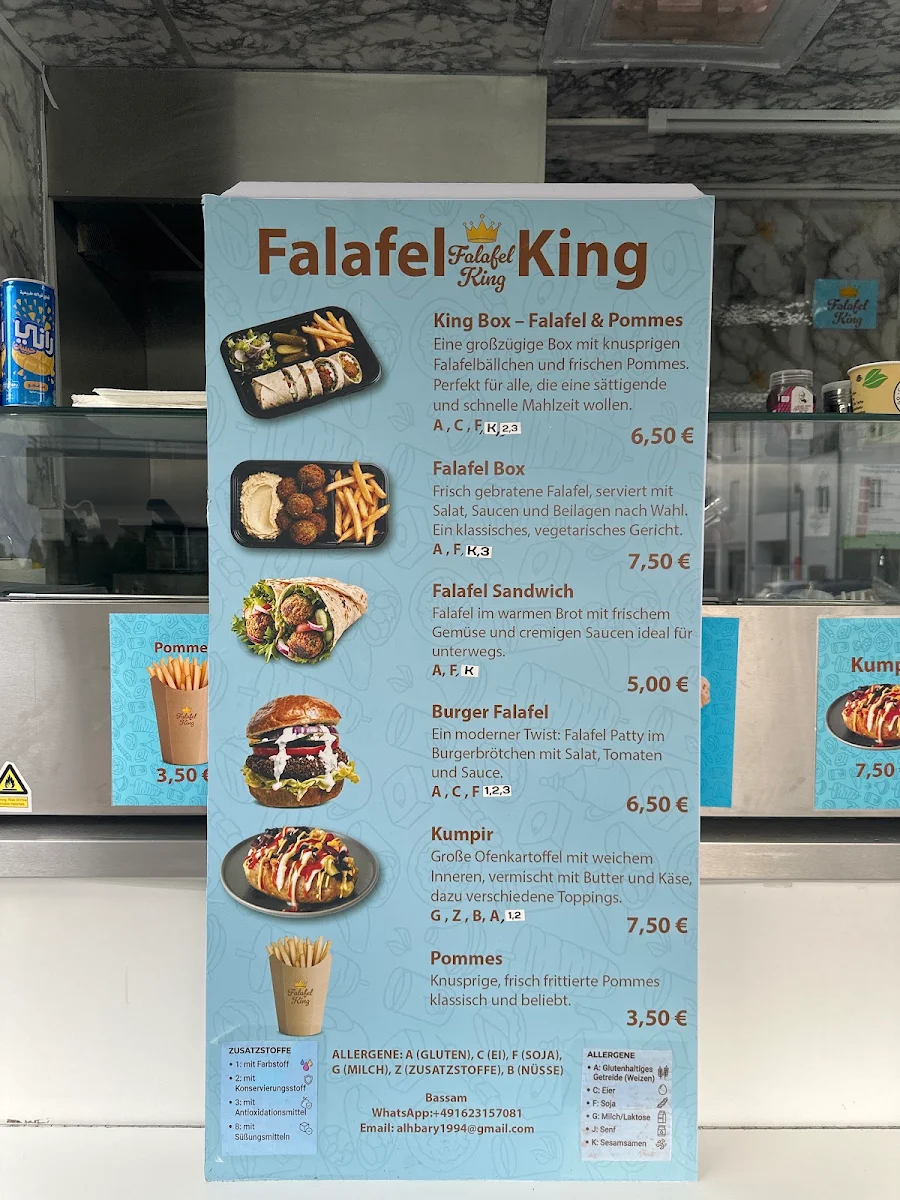 Speisekarte, Falafel King