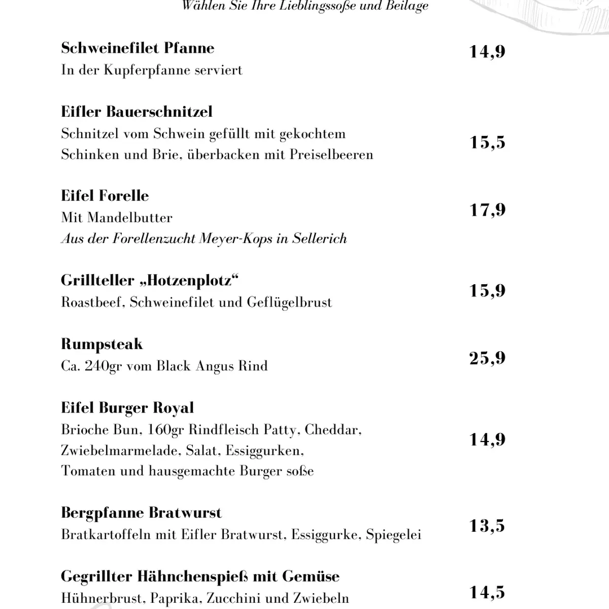 Speisekarte photo 1