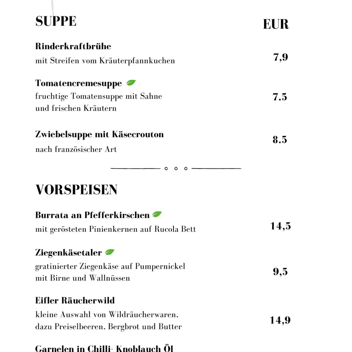Speisekarte photo 4
