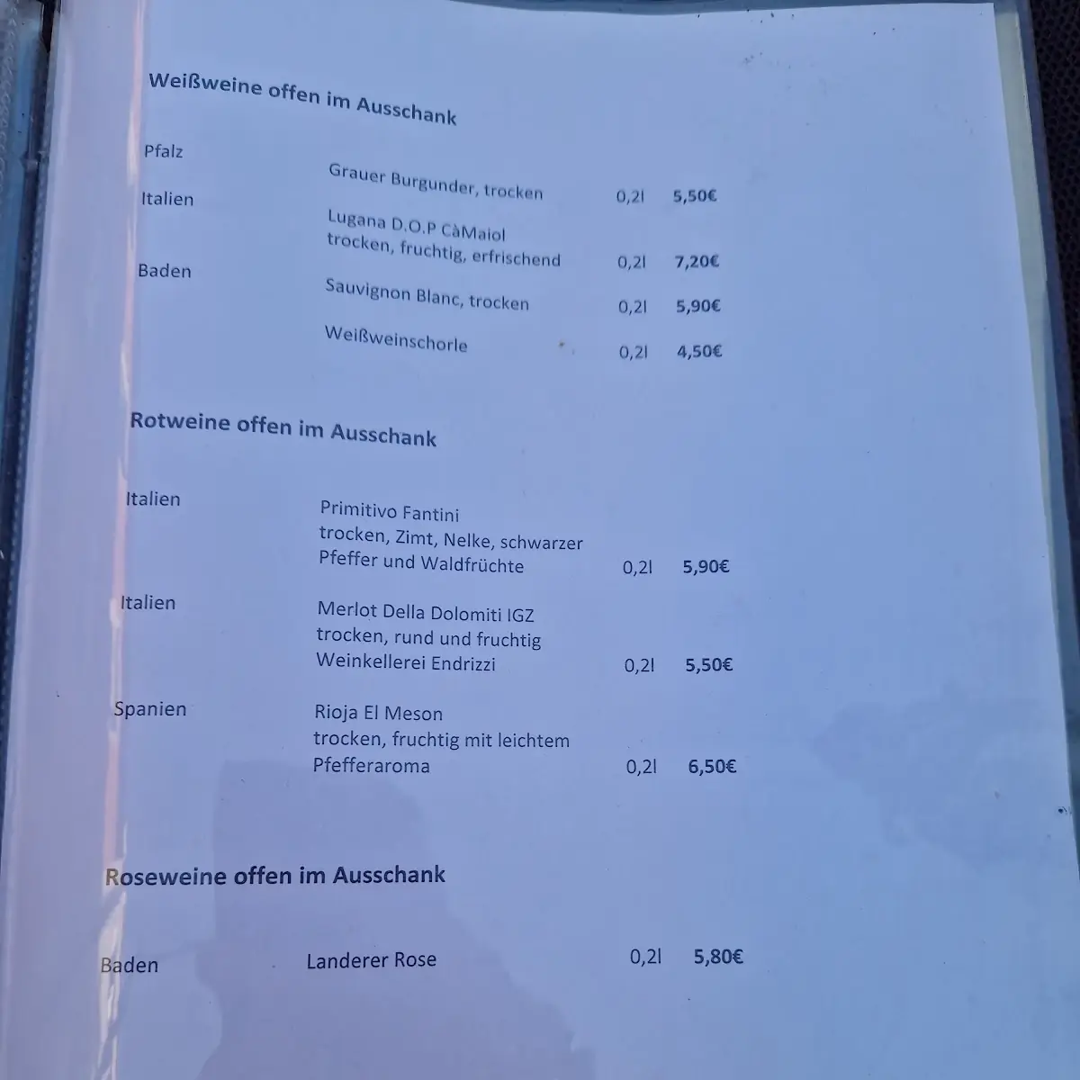 Speisekarte photo 2