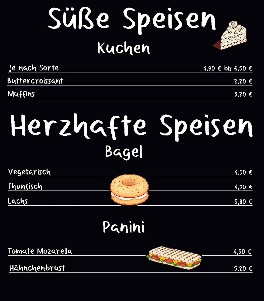 Speisekarte, Café Kuchenliebe