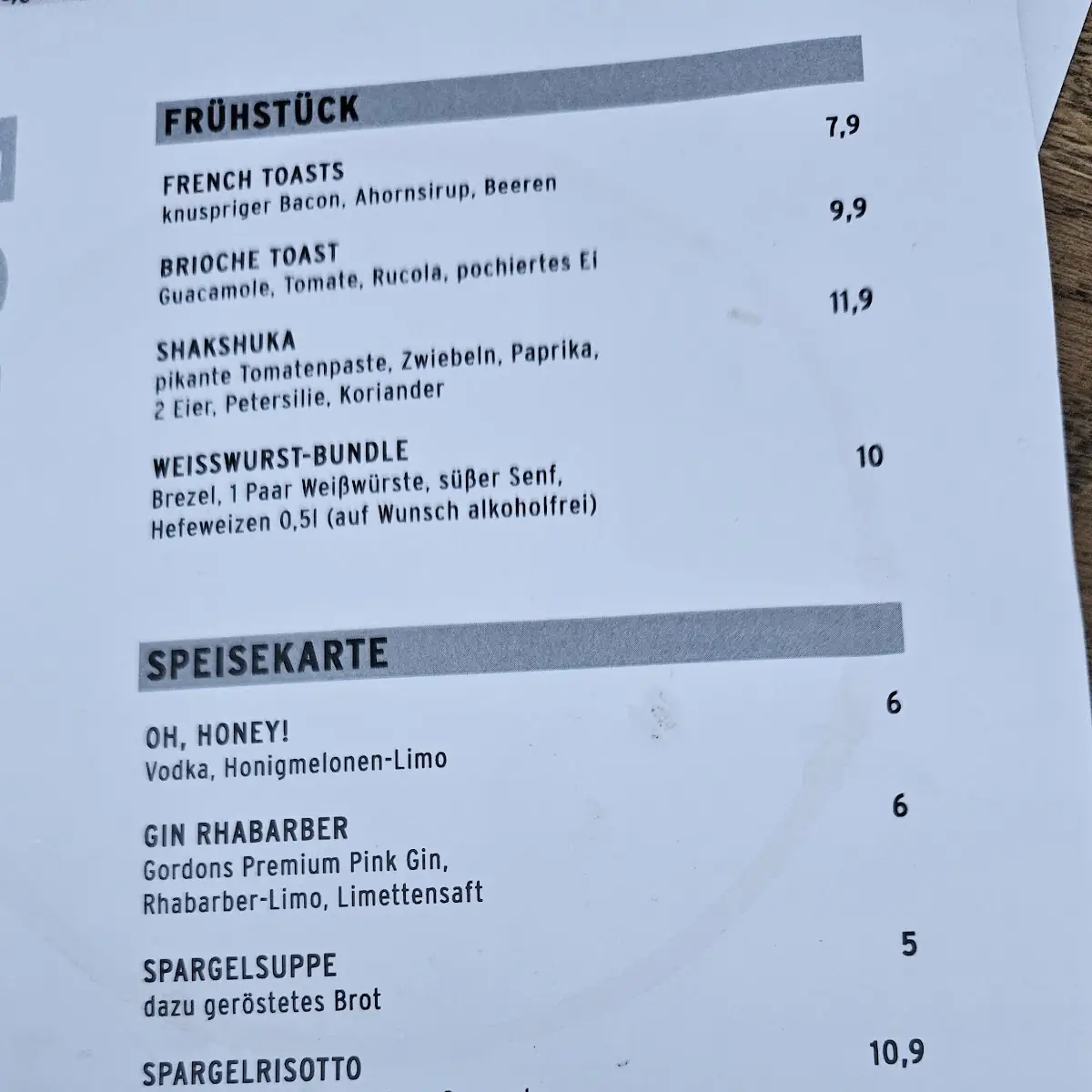 Speisekarte photo 2