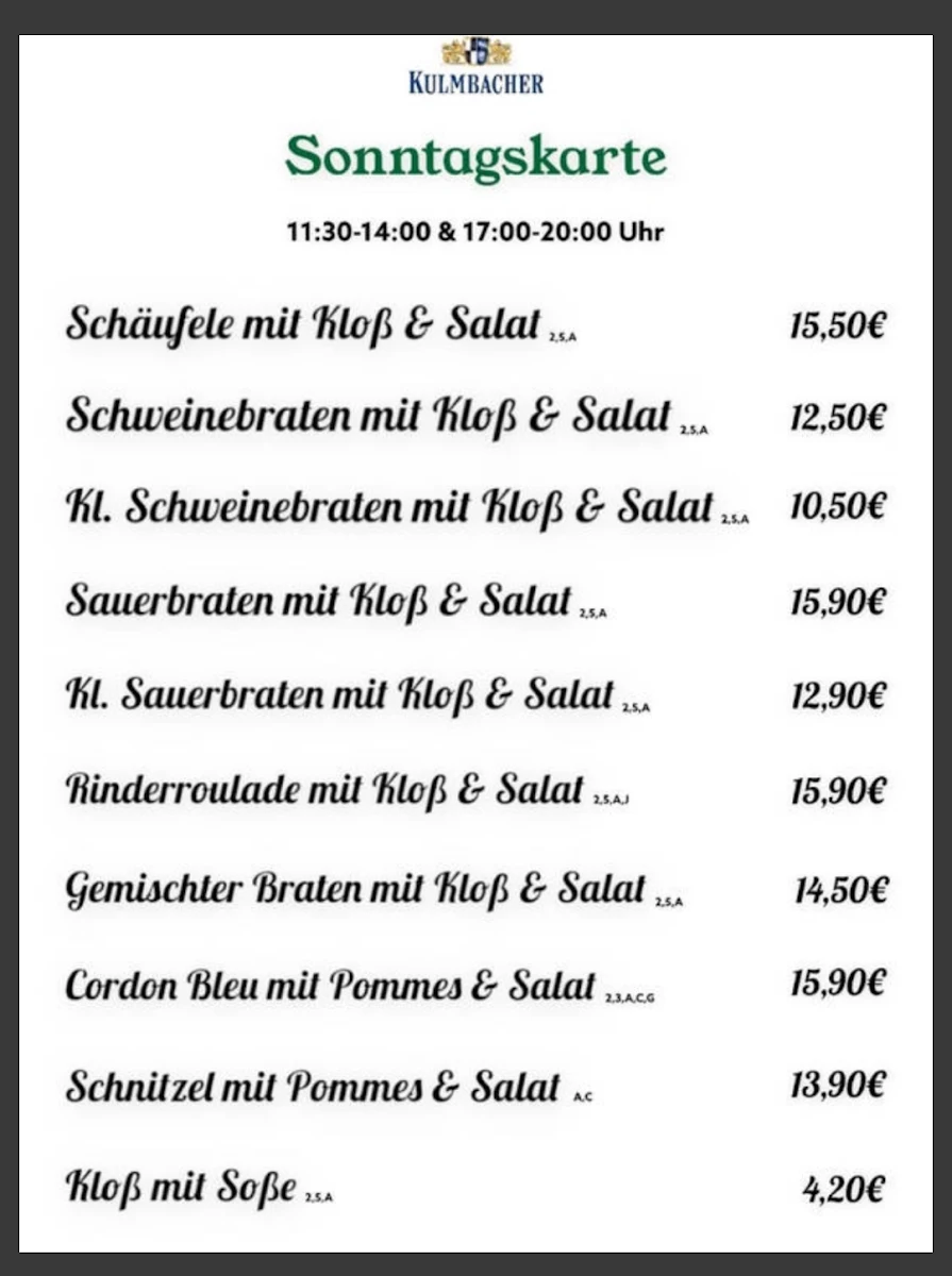 Speisekarte photo 1