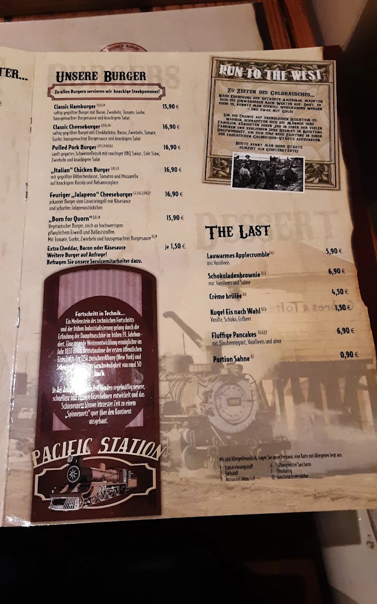 Speisekarte, Jack & Richie's Steakhouse und Ferienappartements