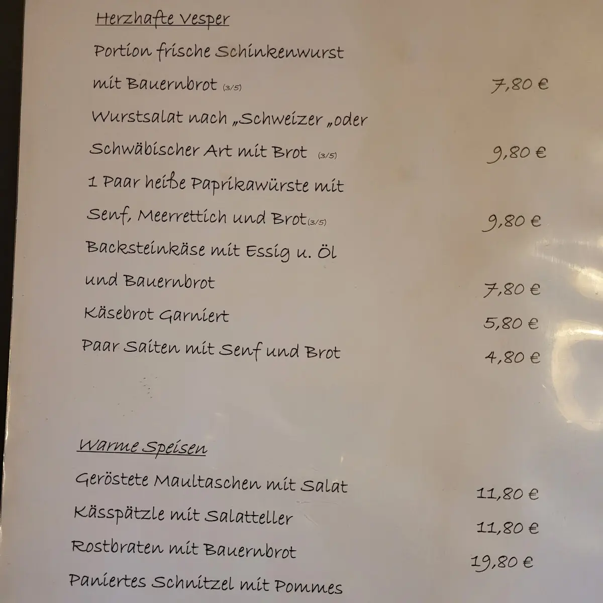 Speisekarte photo 1