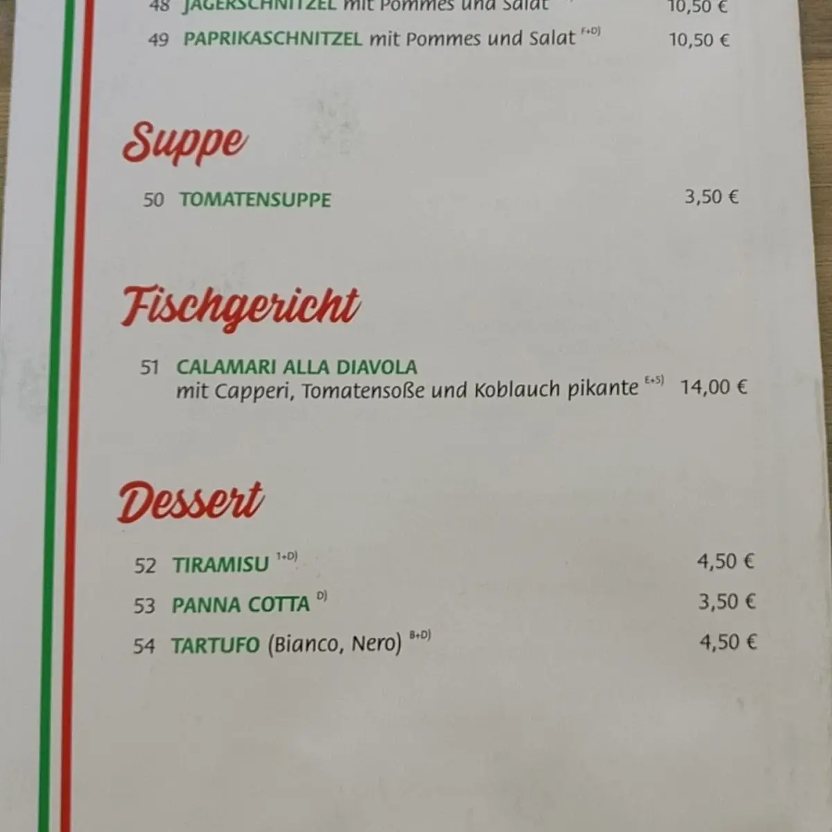 Speisekarte photo 3