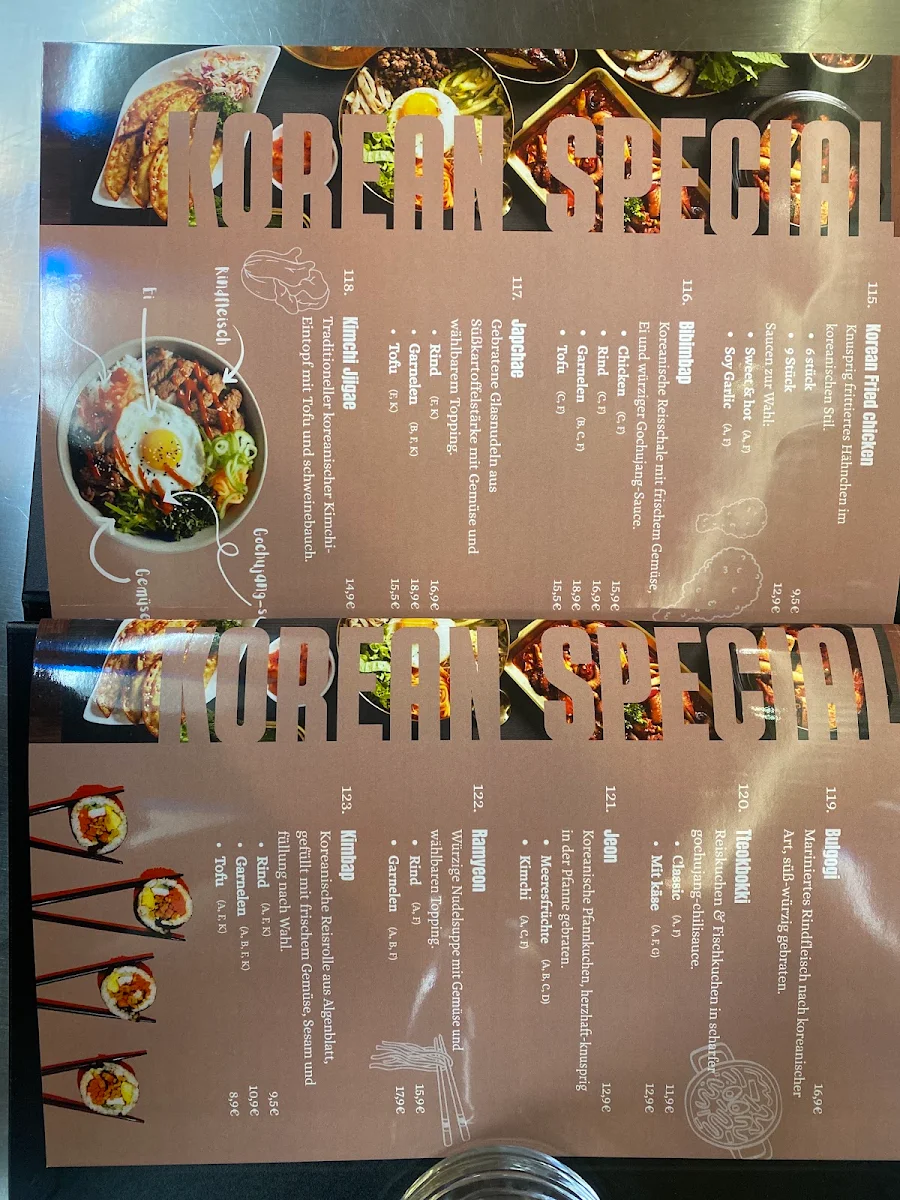 Speisekarte, Happiness Asian Fusion Restaurant