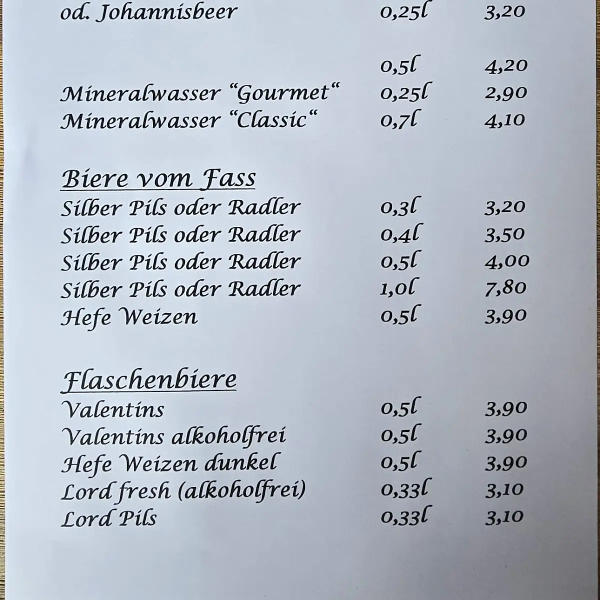 Speisekarte photo 1