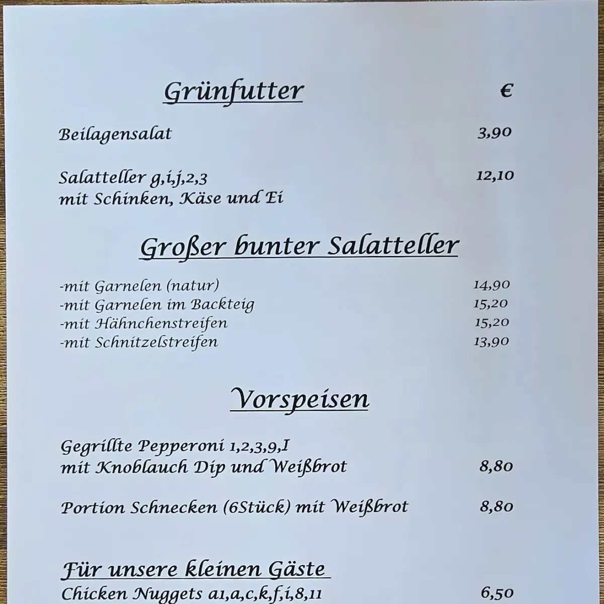 Speisekarte photo 5