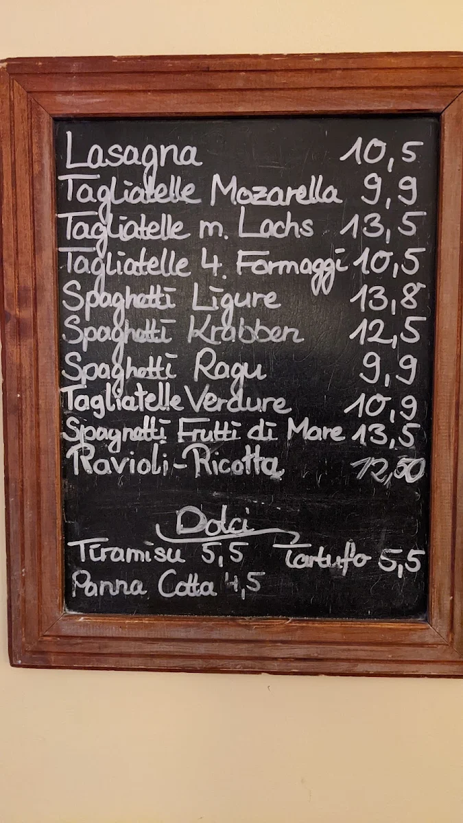 Speisekarte, La Pizzeria