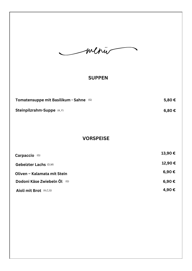 Speisekarte photo 8