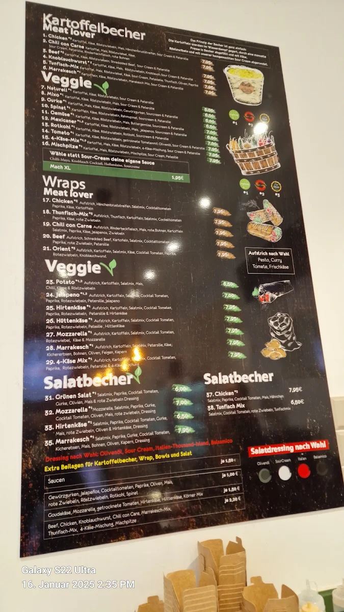 Speisekarte, Pott Püree