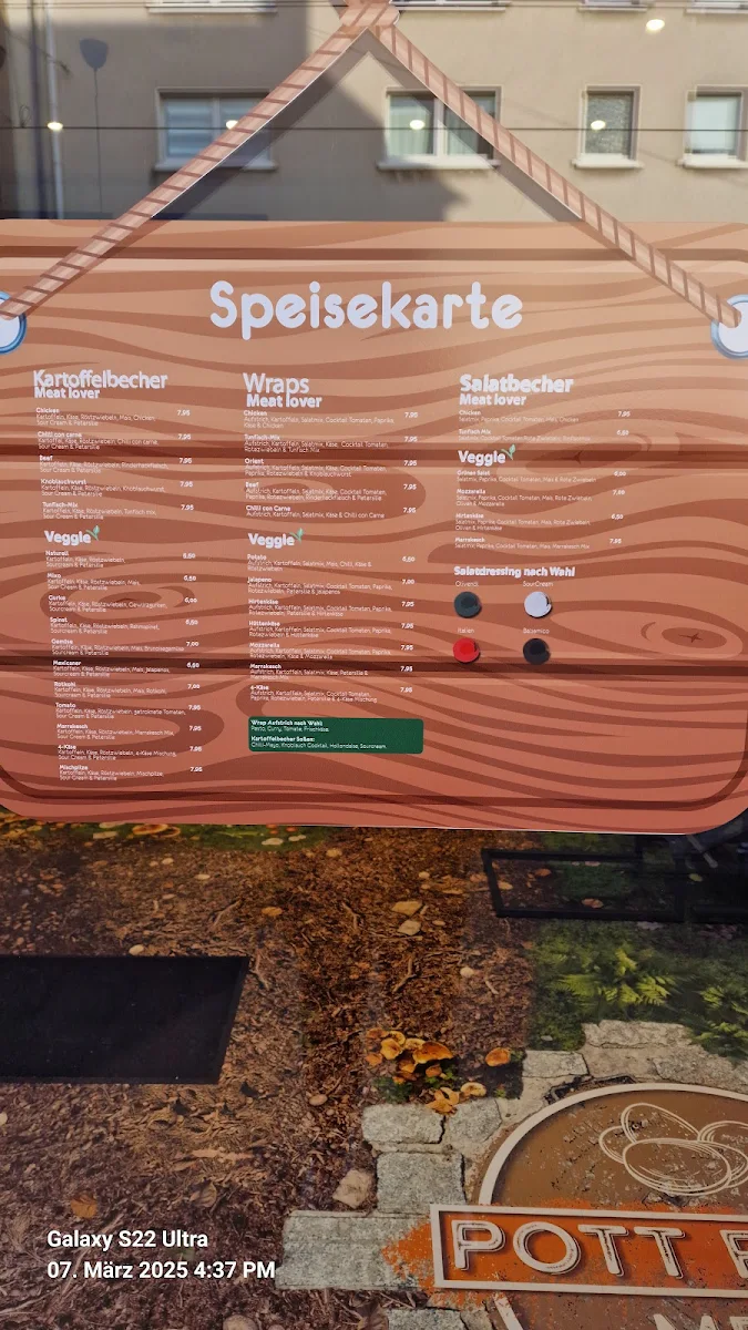Speisekarte, Pott Püree