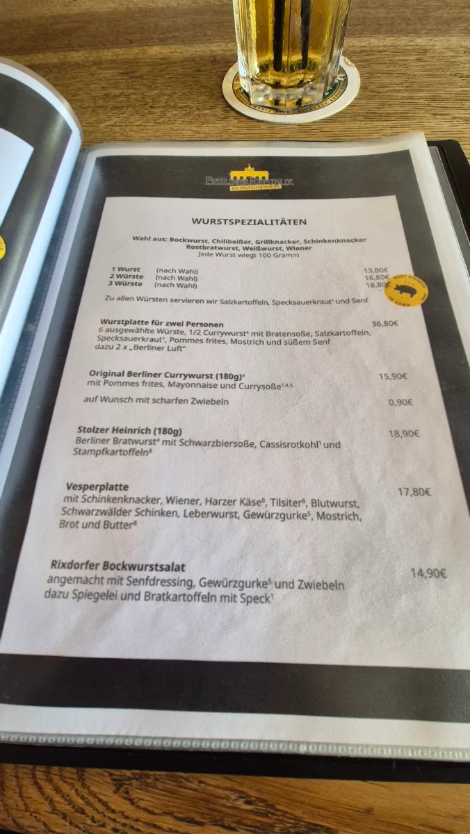 Speisekarte, Berliner Republik