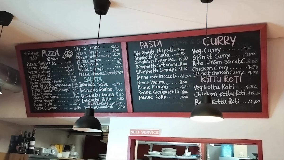 Speisekarte, Pizzeria Verdura