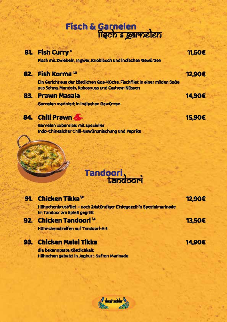 Speisekarte, Desi Adda