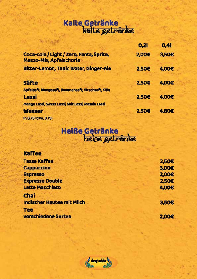 Speisekarte, Desi Adda