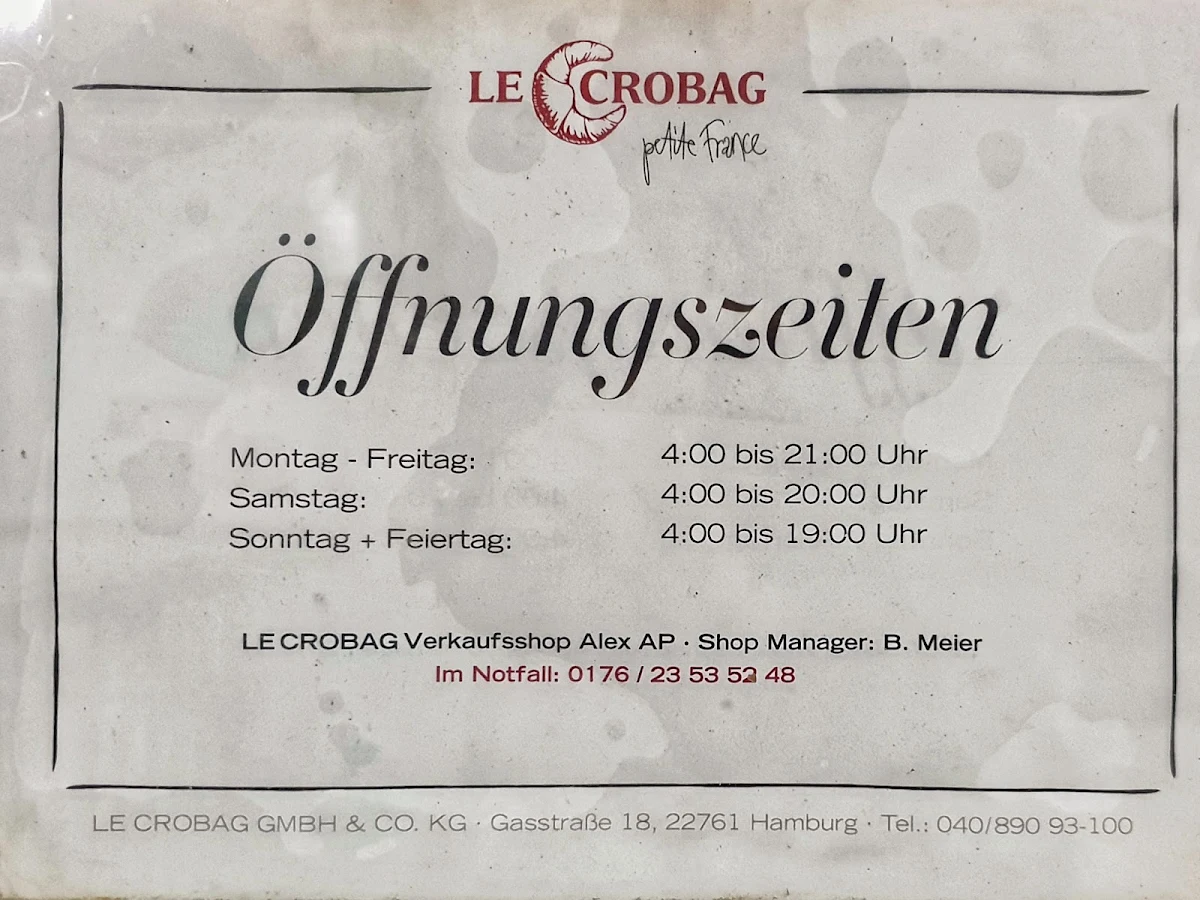 Speisekarte, Le Crobag