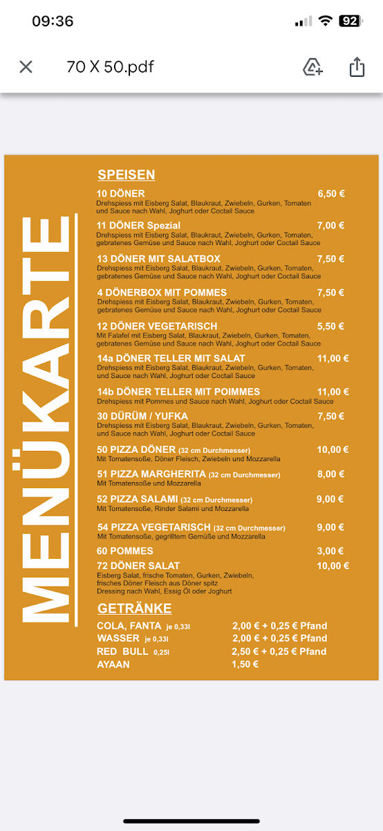 Speisekarte photo 1