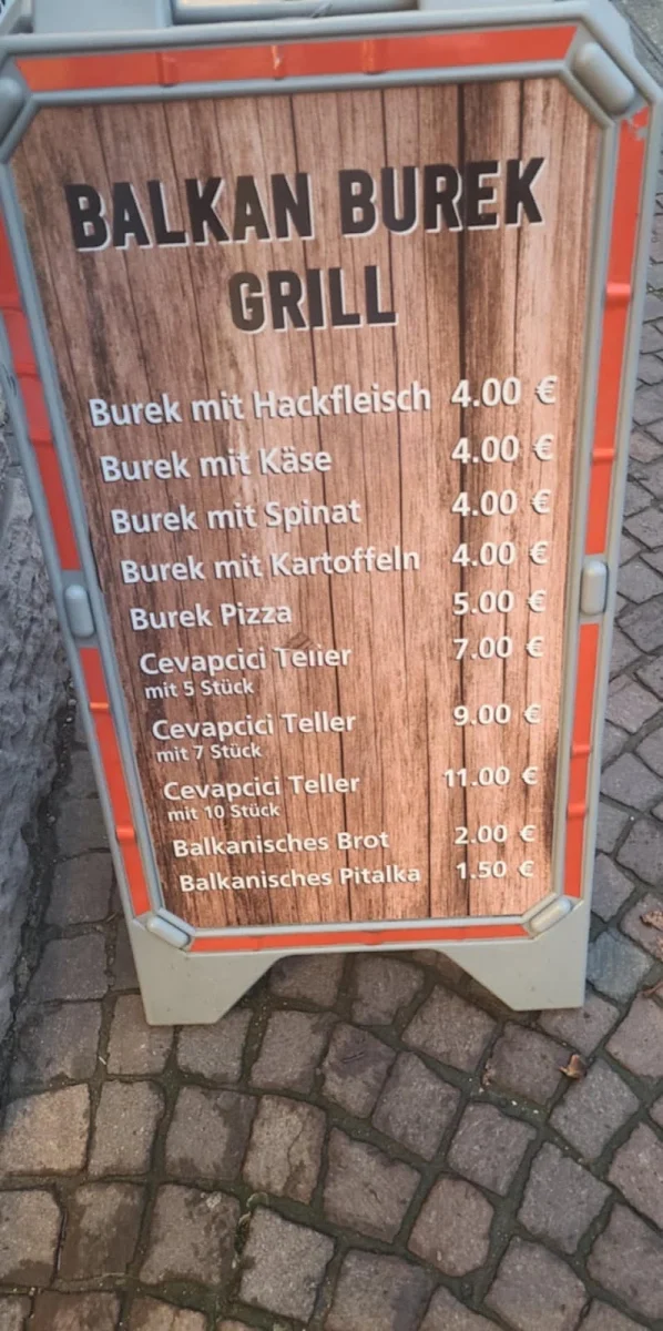 Speisekarte, Balkan Burek Grill