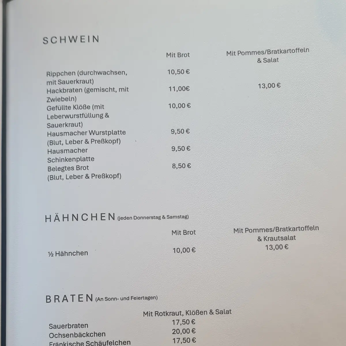 Speisekarte photo 1