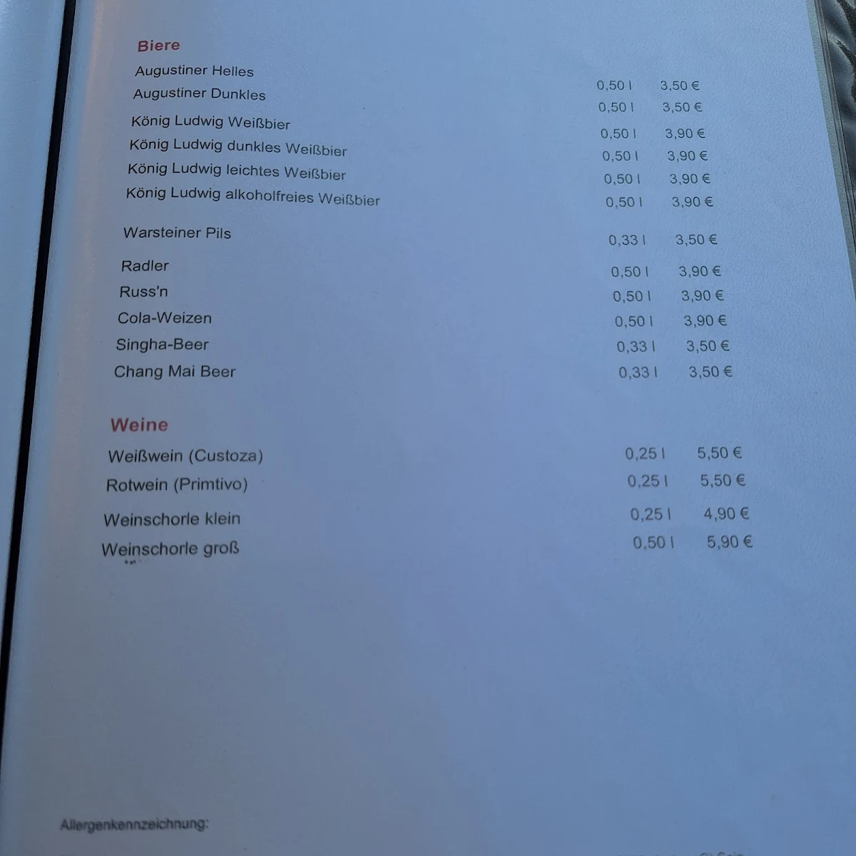 Speisekarte photo 1