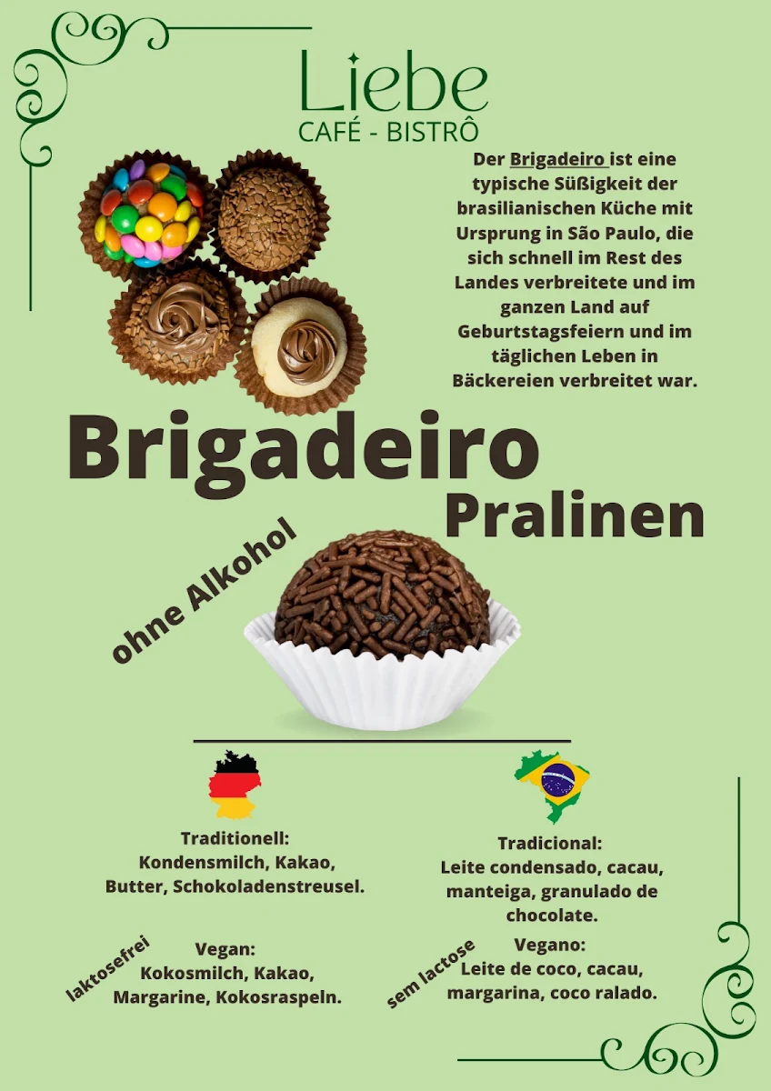 Speisekarte, Liebe Café-Bistrô