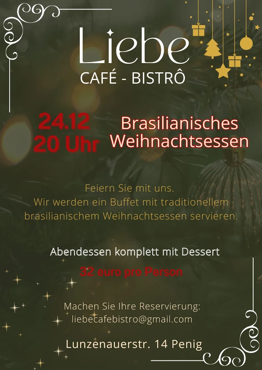 Speisekarte, Liebe Café-Bistrô