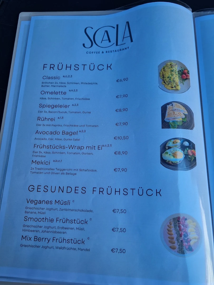 Speisekarte, Scala Coffee & Restaurant Hanau