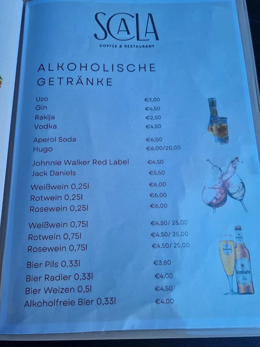 Speisekarte, Scala Coffee & Restaurant Hanau