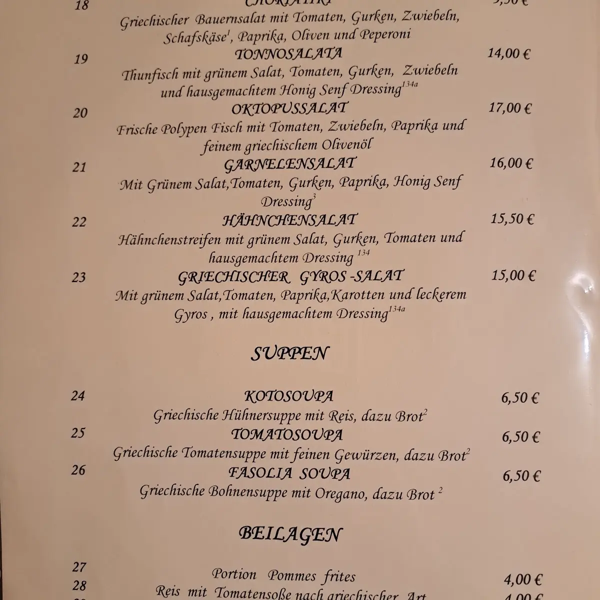 Speisekarte photo 2